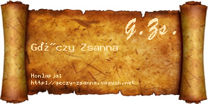 Géczy Zsanna névjegykártya